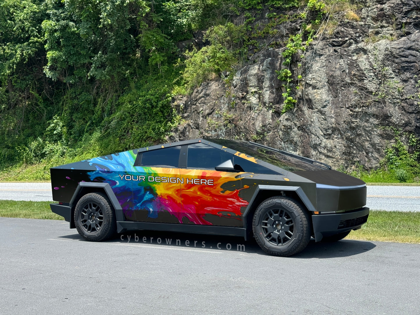 Custom Cybertruck wrap design - printed and shipped to your shop