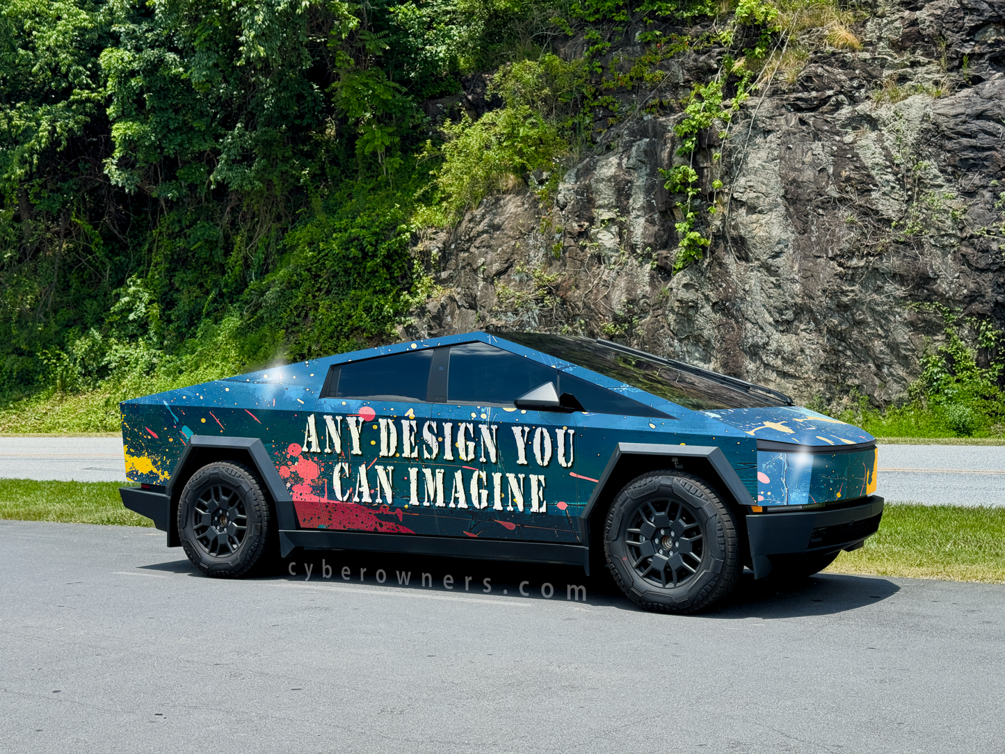 Custom Cybertruck wrap design - printed and shipped to your shop