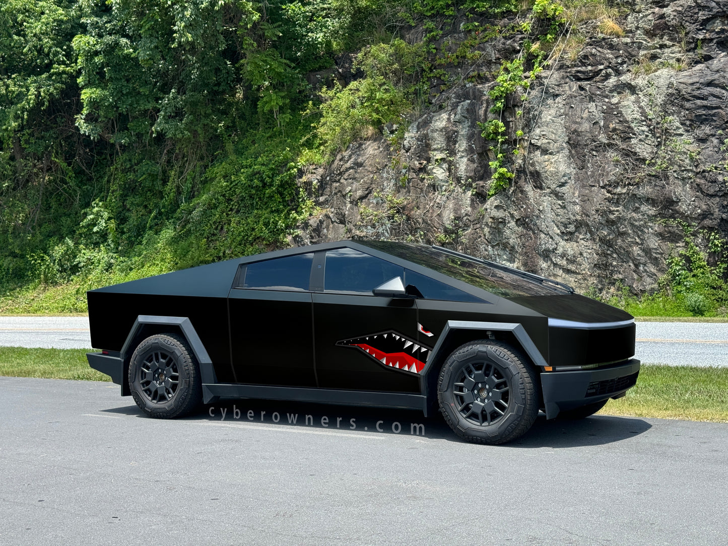 P-40 Warhawk Flying Tiger Shark Mouth airplane vinyl decal for Cybertruck