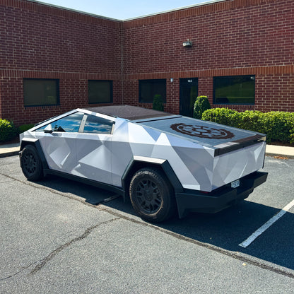 Origami geometric triangles Cybertruck wrap