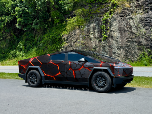 Volcano lava cracks magma Cybertruck wrap – Cyber Owners