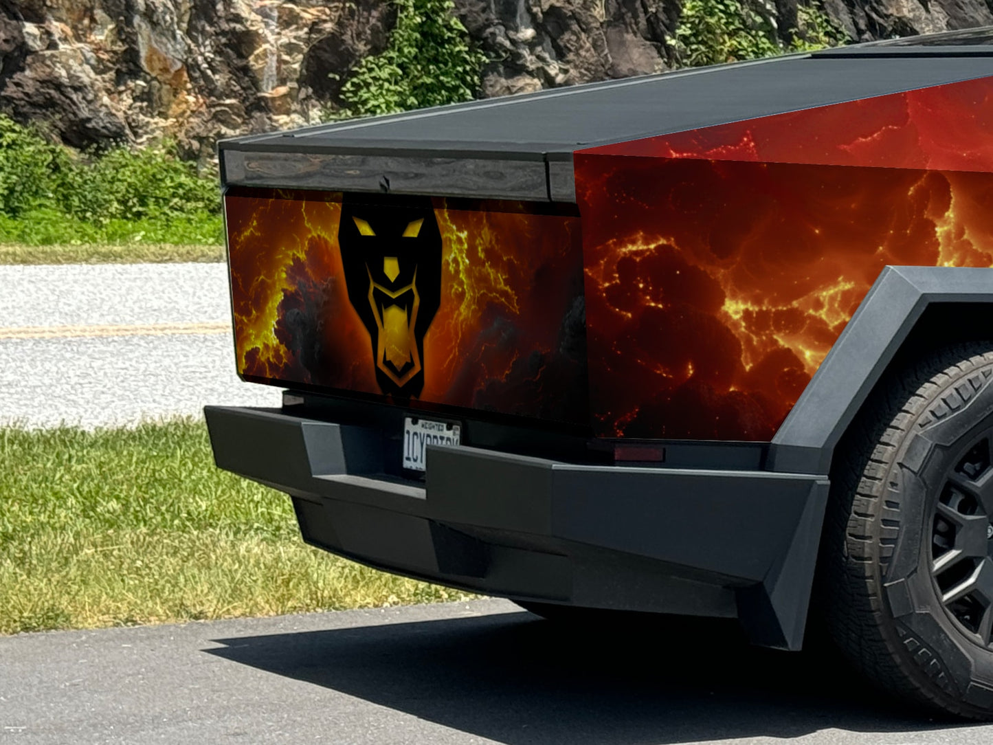 Fiery Beast Cybertruck Cyberbeast wrap