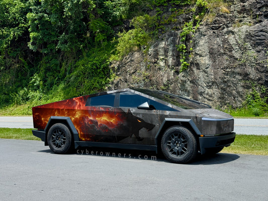 Fiery Beast Cybertruck Cyberbeast wrap