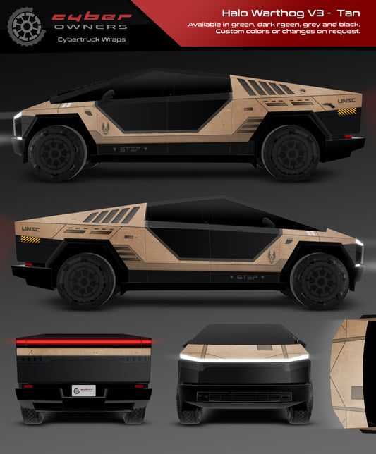V3 Halo Warthog/Razorback Cybertruck wrap