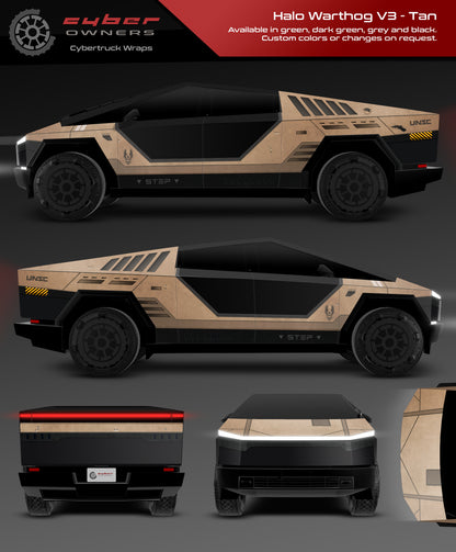 V3 Halo Warthog/Razorback Cybertruck wrap
