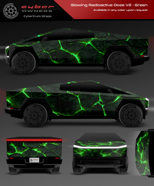 Glowing  Radioactive Ooze V2 Cybertruck wrap