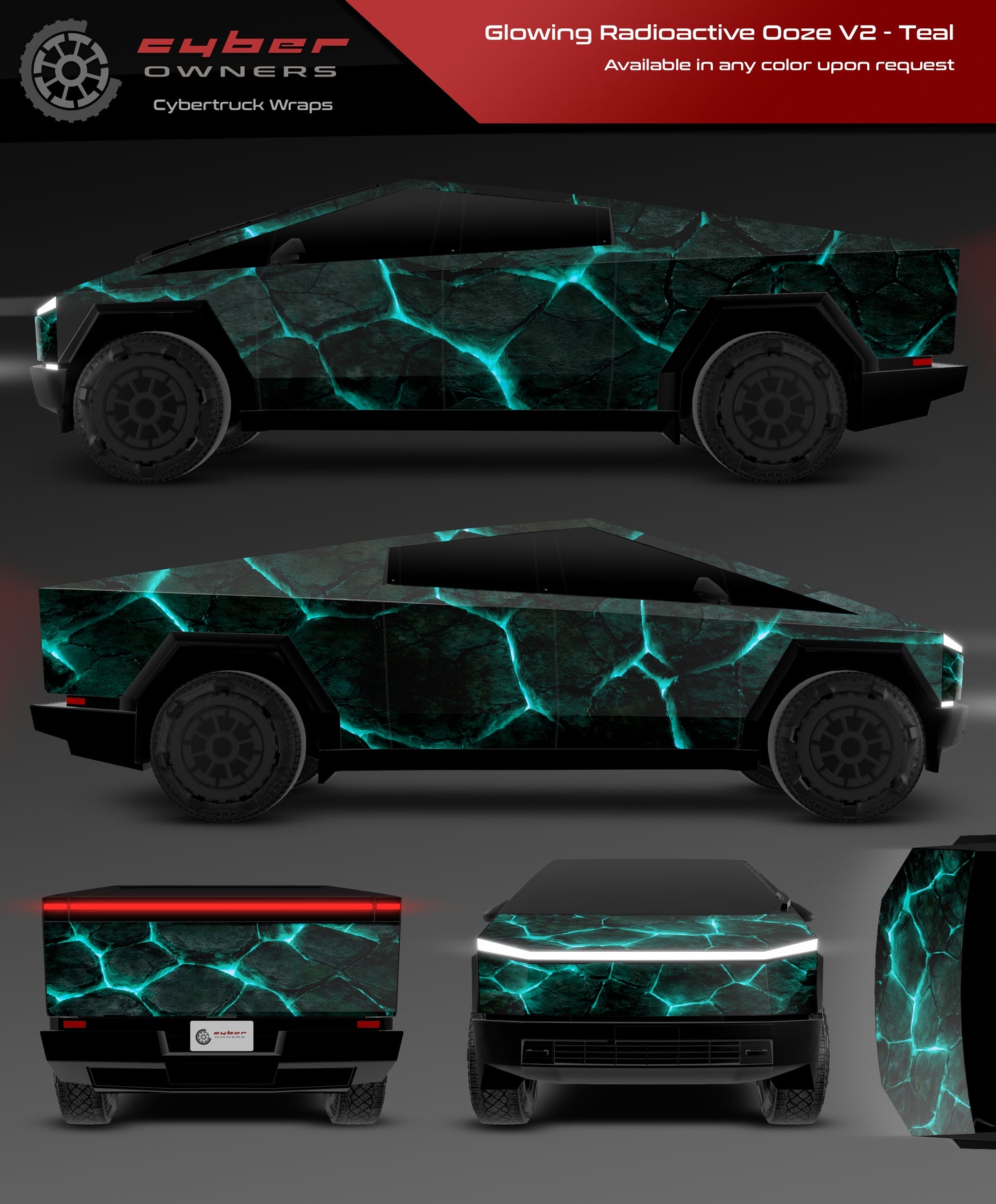 Glowing  Radioactive Ooze V2 Cybertruck wrap